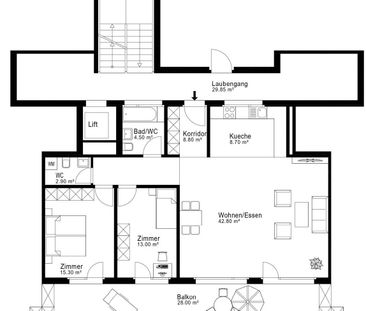 3.5 Zimmer, 96 m², 1. Stock - Photo 4