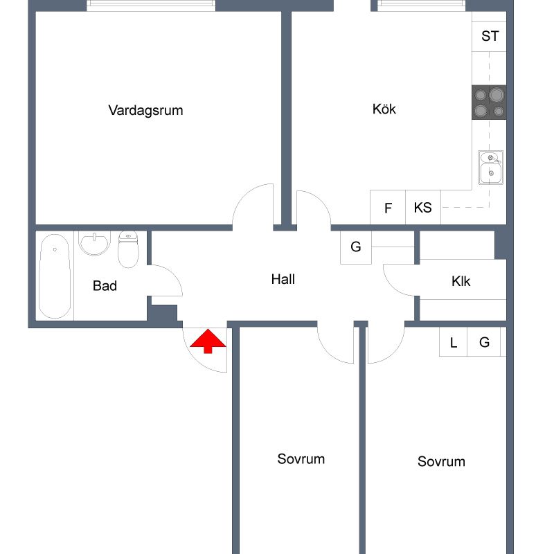 Bispmotalagatan 37 A, Motala – 3 r.o.k - Foto 2