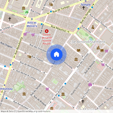 rue Pastourelle et rue du Temple 75003 Paris (3e arrondissement)