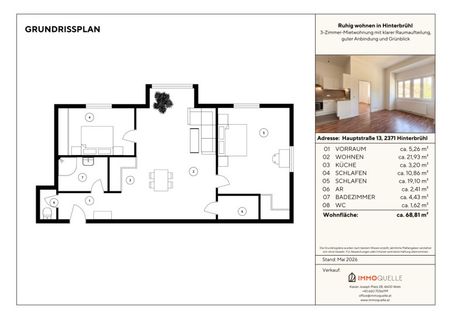 Ruhig wohnen in Hinterbrühl - 3-Zimmer-Mietwohnung mit klarer Raumaufteilung, guter Anbindung und Grünblick - Photo 5