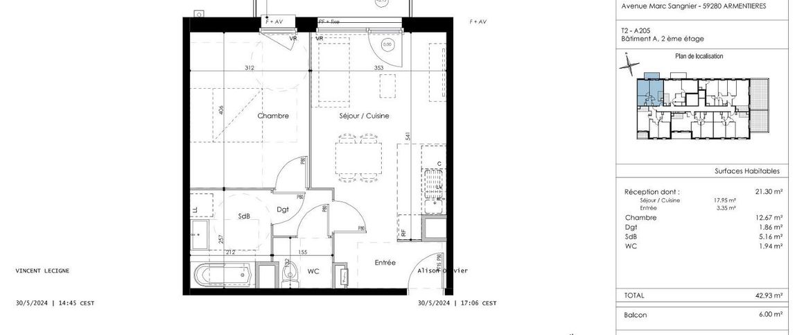 location Appartement T2 DE 42.93m² À ARMENTIERES - Photo 1