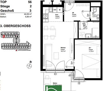 LEO 131 – hochwertiger Neubau zu fairen Preisen – gut angebunden (U1 Leopoldau + U6 Floridsdorf) – mit vollmöblierter Küche & Freifläche - Foto 1