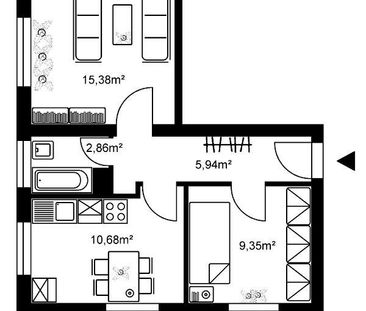 Hübsche 2-ZKB-Wohnung im Gallus - Photo 2