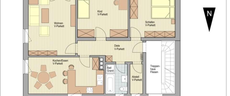 3 Zimmer, Küche, Bad, Abstellraum, Gang - Photo 1