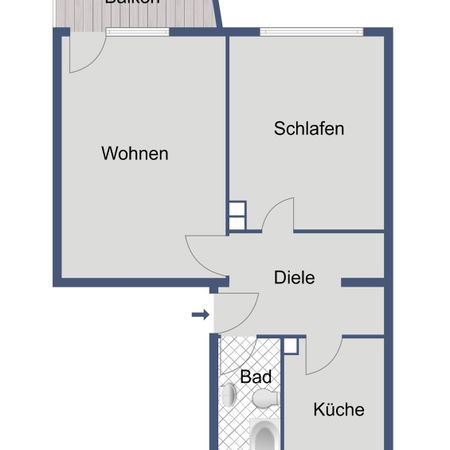 Modernisierte 2-Zimmer-Wohnung mit Balkon in Frankfurt-Niederrad - Foto 3