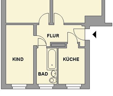 3-Raum-Wohnung mit Badewanne, Spielplatz in der Umgebung - Photo 3