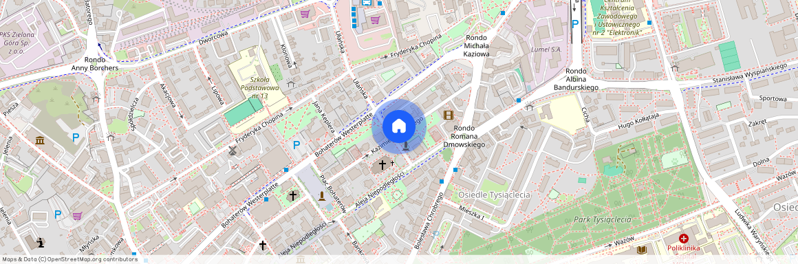 ul. Kazimierza Wielkiego, Centrum, Zielona Góra, lubuskie