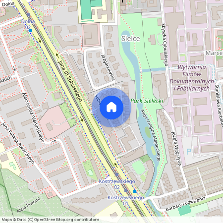 ul. Jana III Sobieskiego, Sielce, Mokotów, Warszawa, mazowieckie