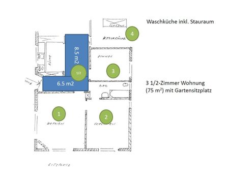 3.5 Zimmer, 75 m², EG - Foto 4