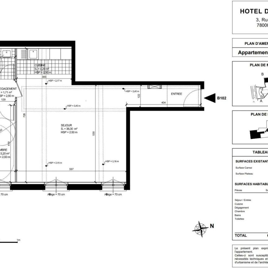 Appartement à louer 2 pièces 62.33m² - Photo 2