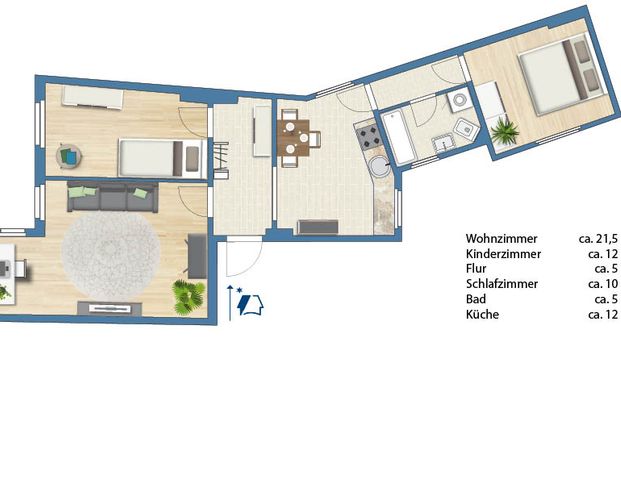 Zwischen Reichardts Garten & Saale... Individuelle 3-Raum-Wohnung wartet auf neue Bewohner - Foto 1