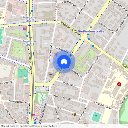 Ungererstraße, 80802 München Schwabing ca. 3, 0 km north of Munich-center