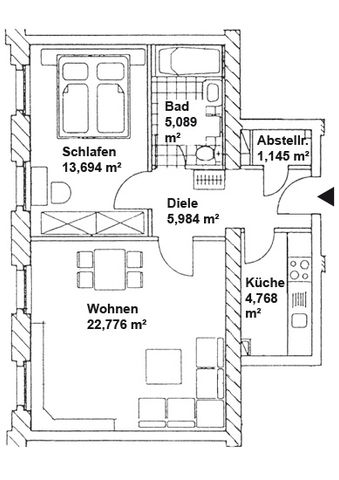 - Kleine Wohnung mit Parkett und Badewanne - Photo 3