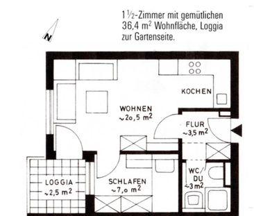 1,5-Zimmer-Wohnung mit Balkon + TG-Stellplatz - Foto 1