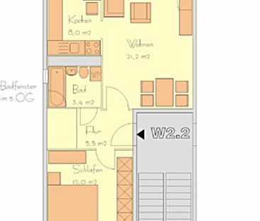 Wohnung, 2 Zimmer (54,6 m²) - Photo 1