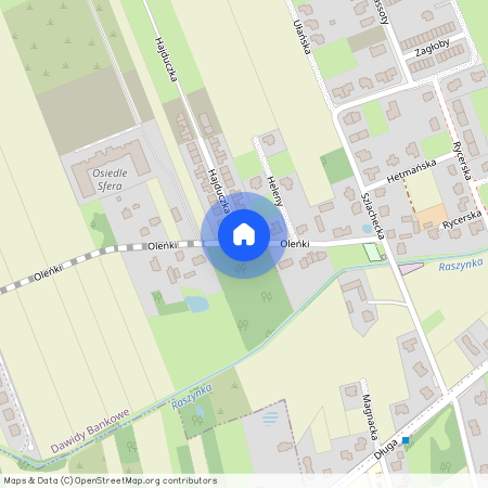 ul. Oleńki, Dawidy Bankowe, Raszyn, pruszkowski, mazowieckie