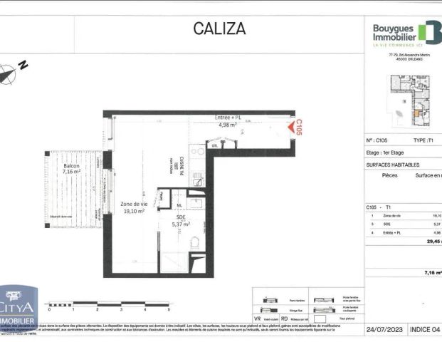 Appartement à louer 1 pièce 29.45m² - Photo 1