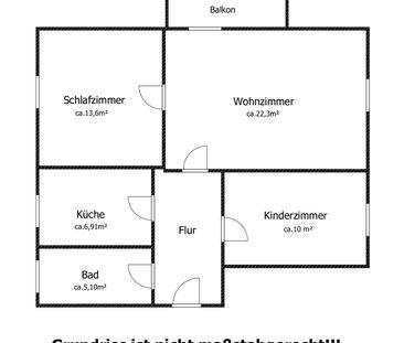 Schöne helle 3 Raumwohnung mit Balkon! - Foto 1