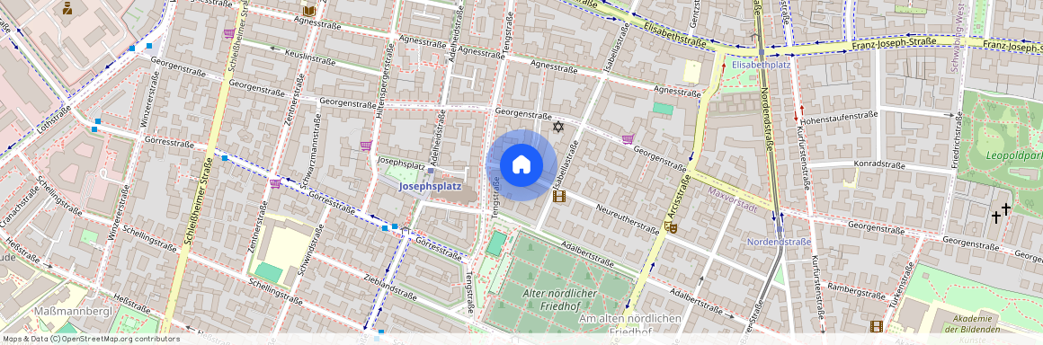 Neureutherstraße, 80798 München Maxvorstadt ca. 2, 0 km north-west of Munich-center