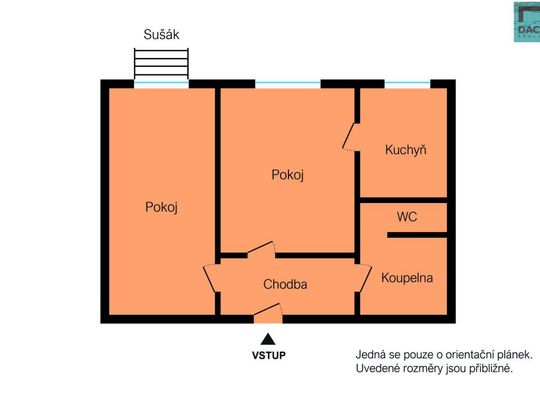 Pronájem bytu 2+1 45 m2 - Fotografie 1