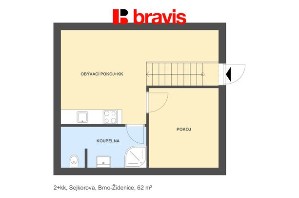 Pronájem bytu 2+kk 52 m², Sejkorova 2742, Brno Židenice - Photo 1