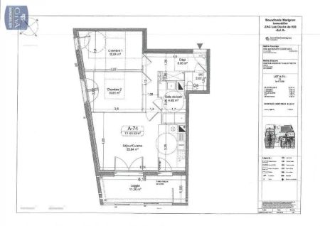 Appartement à louer 3 pièces 63.52m² - Photo 2