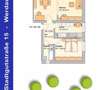 2 Raum Wohnung in bester Lage zu vermieten! - Foto 1