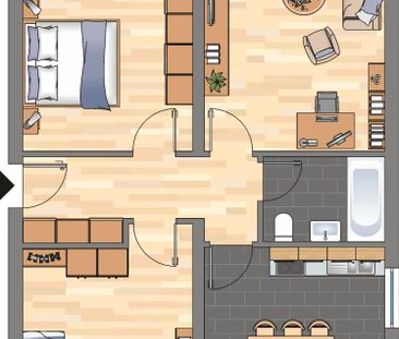 3-Zimmer-Erdgeschosswohnung mit Balkon in modernisiertem Mehrpartei... - Photo 3