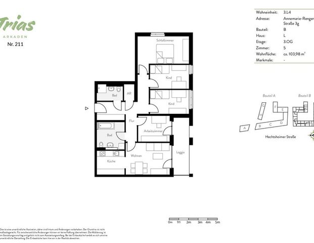 Für Familie oder WG! Clever geschnittene 5-Zimmer-Wohnung mit Loggia! - Photo 1