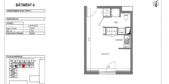 Location Appartement 1 pièce 22m² VILLENAVE D ORNON 33140 - Photo 3