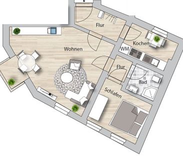 Modernes 2-Zimmer-Appartment mit Erker direkt am Leipziger Turm. Nu... - Foto 1