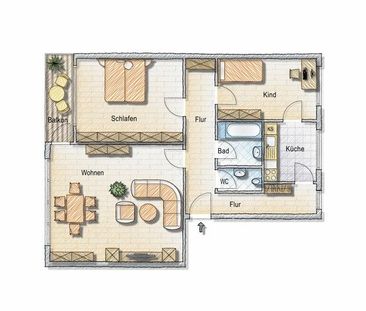 Willkommen Zuhause: interessante 3-Zimmer-Wohnung in guter Wohnlage - Photo 1