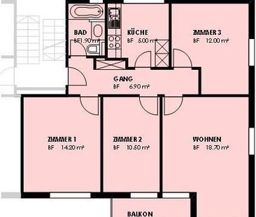 4 Zimmer, 75 m², 1. Stock - Foto 2