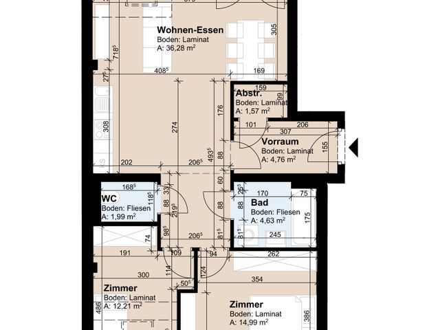 Geförderte 3-Zimmer-Altbauwohnung mit Balkon im 5. Stock - Photo 1