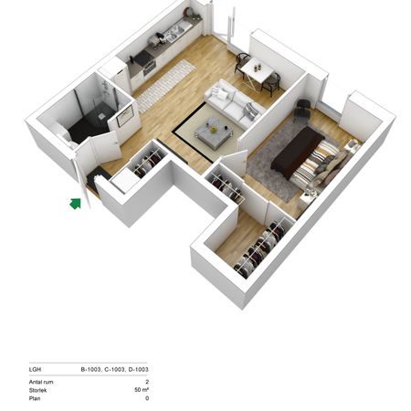 Malcusgatan 3 D, Halmstad - Foto 3