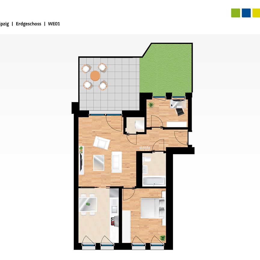 Junge Familien, Workaholics aufgepasst - ERSTBEZUG 3-Zimmer-Neubauwohnung mit Gartenanteil-WE01 - Photo 1