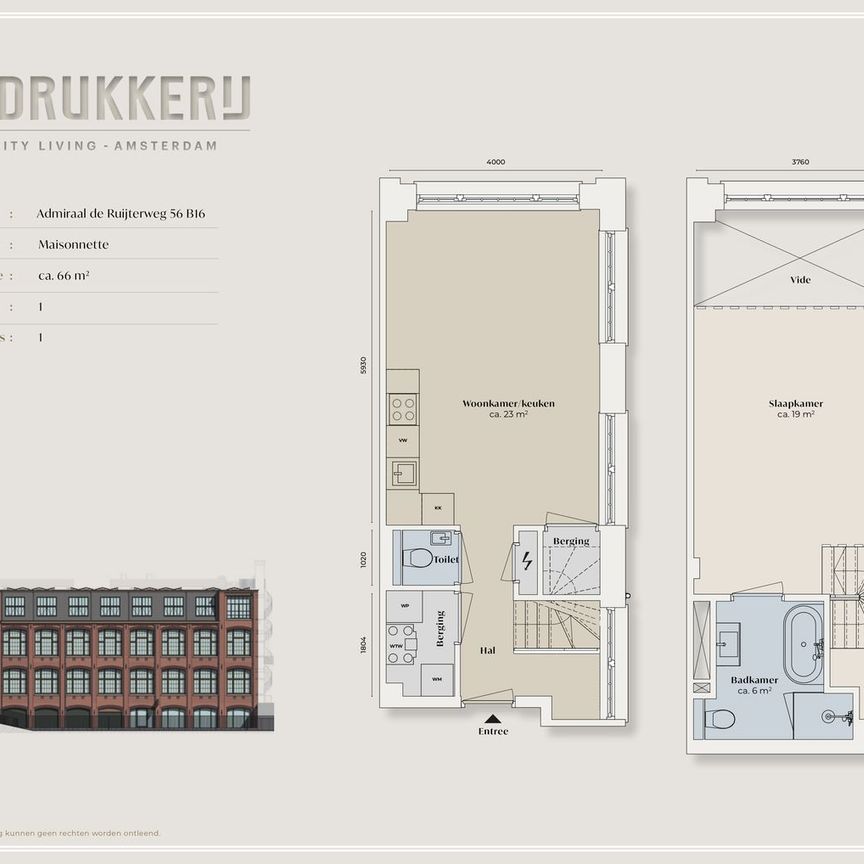 Appartement te huur: Admiraal De Ruijterweg 56-B16 1056 GL Amsterdam - Photo 2