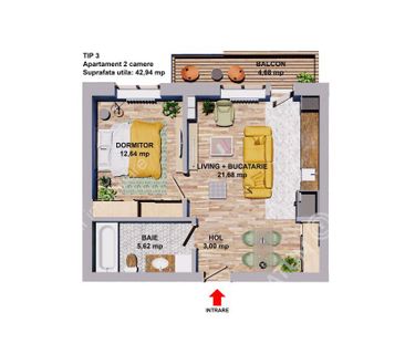 Apartament cu 2 camere de inchiriat cu parcare zona Selimbar Vasile... - Photo 5