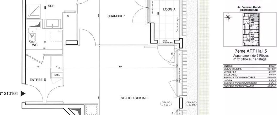 location Appartement T2 DE 52.4m² À BOBIGNY - Photo 1