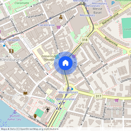 Riehenstrasse 20, 4058 Basel, Lageplan