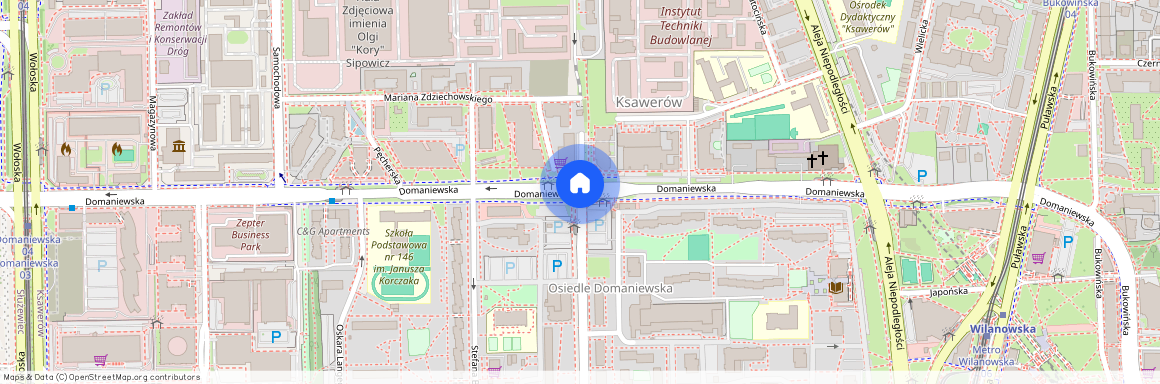 Domaniewska Modzelewskiego Wilanowska, Ksawerów, Mokotów, Warszawa, mazowieckie