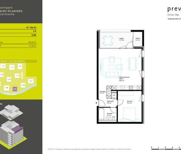 Lumineux et grand appartement de 2,5 pièces dans le Jardin du Paradis - Foto 6