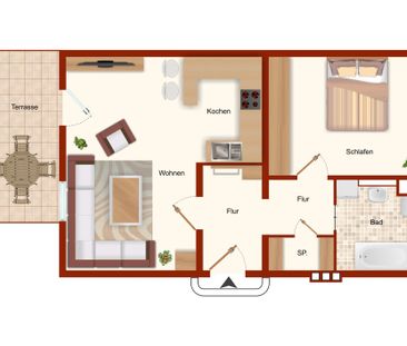 2 Zimmer, offene Küche, Terrasse - kurz hinter dem Riebeckplatz und... - Photo 1