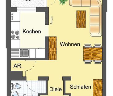 Demnächst frei! 1-Zimmer-Wohnung in Detmold Kreishaus - Foto 3