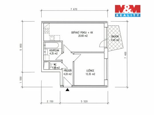 Pronájem bytu 2+kk 45 m² - Photo 1