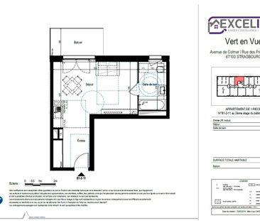 Studio de 32.85m² proche des trams à louer à Strasbourg (67100) | M... - Photo 1