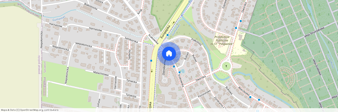 ul. Krakowska, Gumieńce, Zachód, Szczecin, zachodniopomorskie