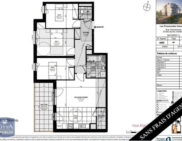 Appartement à louer 4 pièces 76.84m² - Photo 1