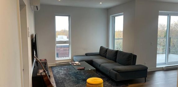 À LOUER : Disponible dès maintenant - Superbe 3 1/2 semi-meublé de 926 pi², très lumineux grâce à ses grandes baies vitrées - Photo 2