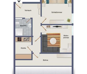 ImmoBillia: Helle 2-Zimmer-Wohnung in gepflegtem Mehrfamilienhaus!" - Foto 1